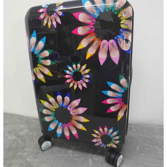 Sarah Jessica Parker Hardside Expandable Large Checked Spinner Suitcase - Picture 2 of 16